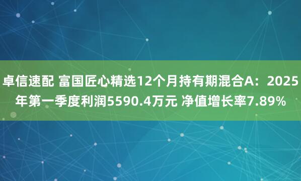 卓信速配 富国匠心精选12个月持有期混合A：2025年第一季度利润5590.4万元 净值增长率7.89%