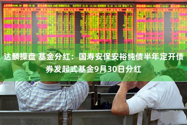 达麟操盘 基金分红：国寿安保安裕纯债半年定开债券发起式基金9月30日分红