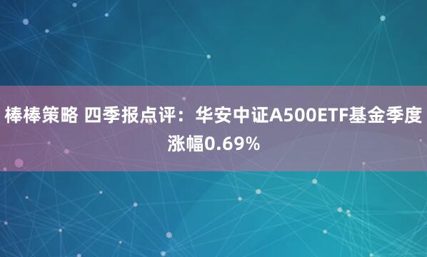 棒棒策略 四季报点评：华安中证A500ETF基金季度涨幅0.69%